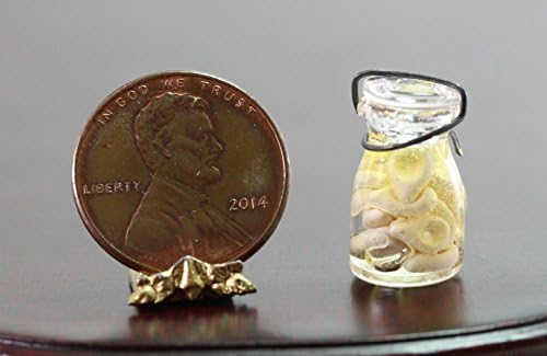 Dollhouse Miniature 1:12 Glass Canning Jar of Sliced Pears