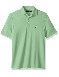 Polo de piqué de algodón elástico liso de manga corta para hombre Nautica