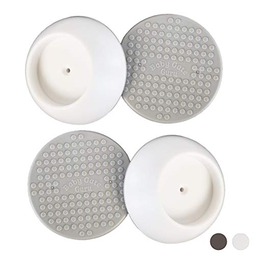 Baby Gate Guru Small Wall Protector 4 Pack - White - Cup Pads to Guard Your Walls from Pressure Mounted Baby Gates, Pet Gates, Safety Gates, Shower Curtain Rods, and More (4 Pack, White)