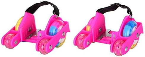 Amoretoy Kid's Flash Skates Scooter Wheels Skating Shoes Roller Blading multicolor (Red)