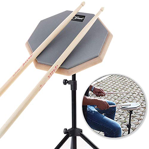 image for Bundled Brands Drummer Practice Pad with Drum Accessories - 5 Pieces I