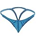 iiniim Mens Sexy Bulge Pouch G-string Underwear with Inverted Triangle Rear (M, Baby Blue)