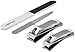 Professional Fingernail and Toenail Clippers Set - Manicure and Pedicure Tools Set/Kit of 4 Pieces - Comes with Nail Cutters Filer and Buffer - Stainless Steel - for Nail Care - by Utopia Care