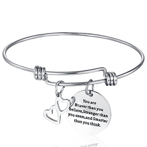 Expandable Stainless Steel Inspirational Bracelet