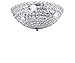 AUCHOIS New Legend 3-Light Bowl-Shaped Chrome Finish Metal and Crystal Shade Crystal Chandelier Flush Mount Ceiling Light