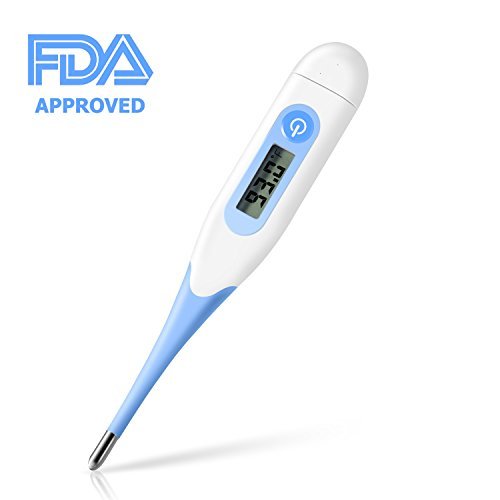 Baby Digital Thermometer - Oral Thermometer For Infants, Babies, Kids, Adults - 10 Seconds Fast Read - FDA CE Approved- Flexible Tip- Waterproof-Mouth Armpit Clinical Fever Alarm- Rectal Under The Arm