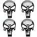 Creatrill Gunmetal Plating 3D Metal Decal/Sticker - Tactical Skull for Gun Magazine, Magwell, Mag, Car, Truck, Motorcycle, etc (4 Pack)