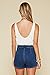 Trend Director Women's Boho Blue Denim Side Buttons Closure High Waisted Mini Denim Skorts/Wrap Skirt Shorts (Large)