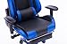 KILLABEE Big and Tall 350lb Massage Memory Foam Gaming Chair - Adjustable Massage Lumbar Cushion, Retractable Footrest and 2D Arms High Back Ergonomic Racing Computer Desk Leather Office Chair (Blue1)