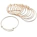 JETEHO 24 Pack Metal Women's Expandable Blank Bangle Adjustable Wire Bracelet for DIY Jewelry Making Charm Bracelets(2.6 Inch)