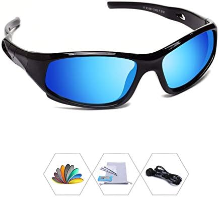 AODUOKE Sports Polarized Kids Sunglasses For Boys Girls Children Mirrored Lens Sunglasses With Strap