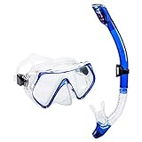 Seaview Snorkel Set - UPhitnis Snorkel Floatation Device with Big Eyes Scuba Dry Snorkel for Adult, Womens, Mens, Kinds - Easybreath Snorkeling Mask for Snorkeling, Diving