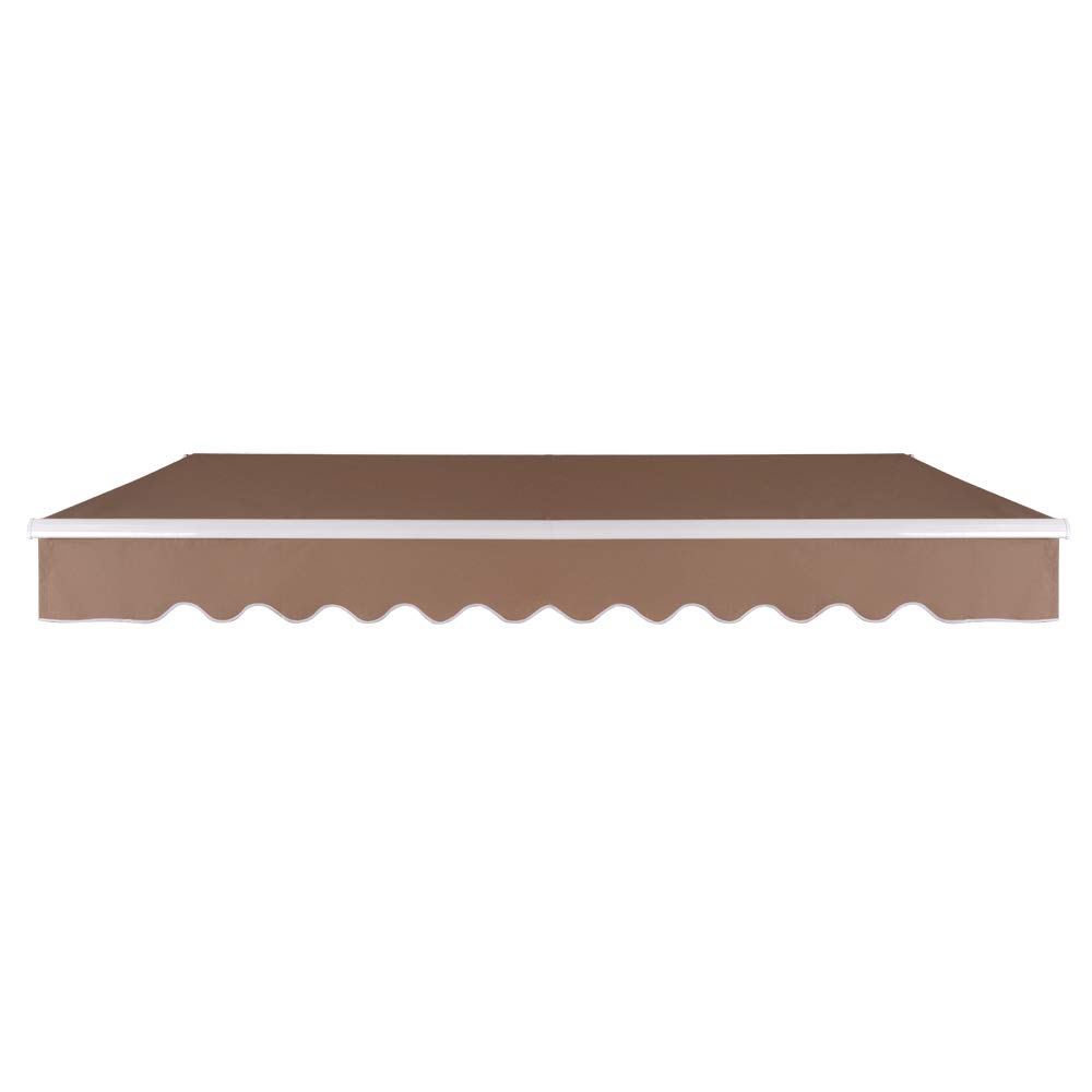 Anyter 12x10 ft Manual Retractable Patio Door Window Awning Sunshade Shelter Outdoor Canopy (Sandy Color)