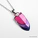 Bisexual pride pendant necklace, chainmaille scales pendant; pink, purple, blue