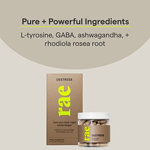 Rae Wellness DeStress Capsules Natural Stress Support Supplement with