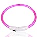 LED Dog Necklace Collar,USB Rechargeable Safety Waterproof Light up Adjustable Flashing Pet Neck Loop by fashion&cool