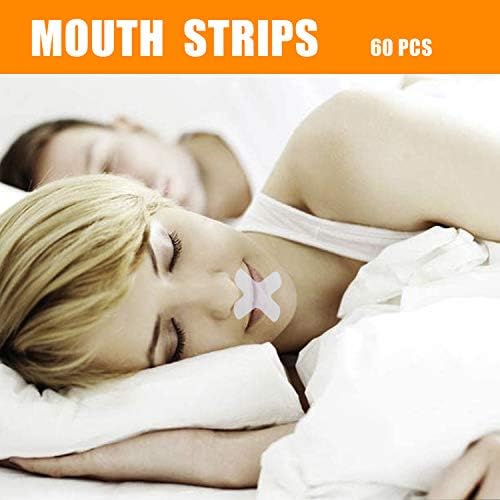 [New 2019] Hecmoks Sleep Strips Advanced Gentle Mouth Tape for Better Nose Breathing, Improved Nighttime Sleeping, Less Mouth Breathing, Instant Snoring Relief（Pack of 60)