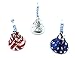 LaetaFood Bag - Hershey's Kisses, Milk Chocolate Kisses, Silver and Red-White and Blue USA Flag (Pack of 2 Pound)