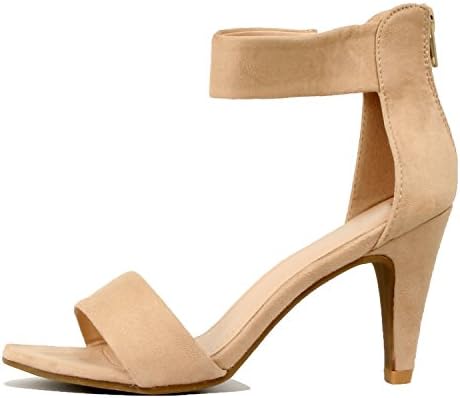 Guilty Shoes Womens Ankle Strap Open Toe Mid Heels Dress Comfortable Sandals