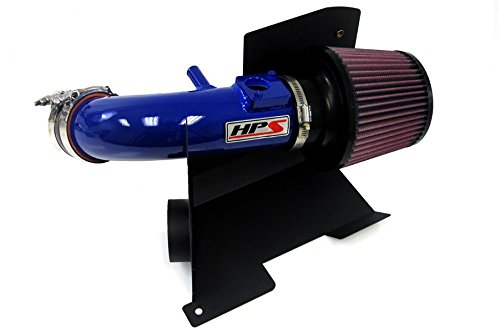 HPS 27-111BL-2 Blue Short Ram Air Intake Kit with Heat Shield (Non-CARB Compliant)