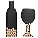 Decorative Black Metal Wall-Mounted Wine Bottle & Glass Design Cork Holders Wall Art
