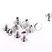 Round Flat Head Chicago Screws Buttons for Leather Crafting, 1/4 Inches (6mm) Repair Screw Post Fastener, Metal Nail Rivet Studs, Silver, 50 Sets, Diameter 5/16 Inches (8mm)