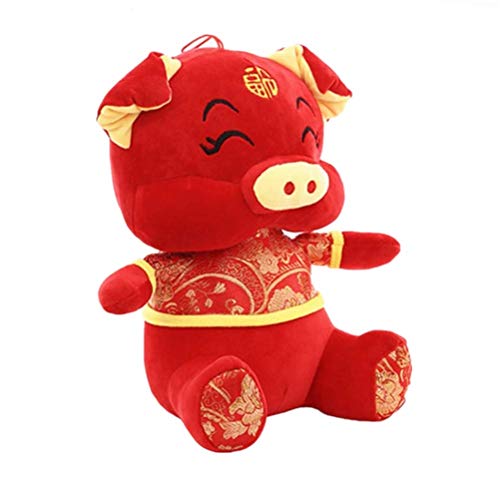 LIUMANG 10-Inch Cute Red Pig Plush Toy 2019 Year of The Pig Mascot Plush Toy Super Soft Pig Doll Pig Bolster Stuffed Animal Pillow Birthday Gift