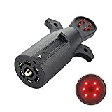 COROTC 7 Way Trailer Wiring Tester, 7 Pin RV Blade Trailer Light Circuit Connector Tester, Trailer Hitch Wiring Tester, with 6 LED Indicator, Weatherproof