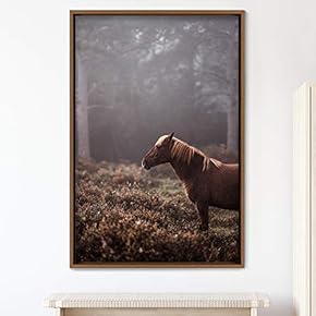 signwin Framed Canvas Wall Art Horse Animals Dramatic...