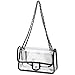 Lam Gallery Women's PVC Clear Purse Handbags for Working Beach Concert Sport Event Clear Bag Turn Lock Chain Bag (Black Trim(Gold Chain and Hardware))