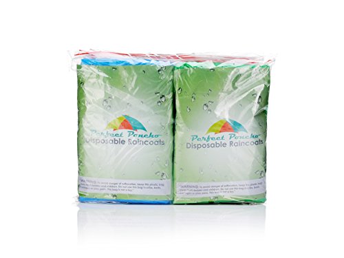 image for Disposable Rain Ponchos By Perfect Poncho: Pack Of 6 Waterproof Rainco