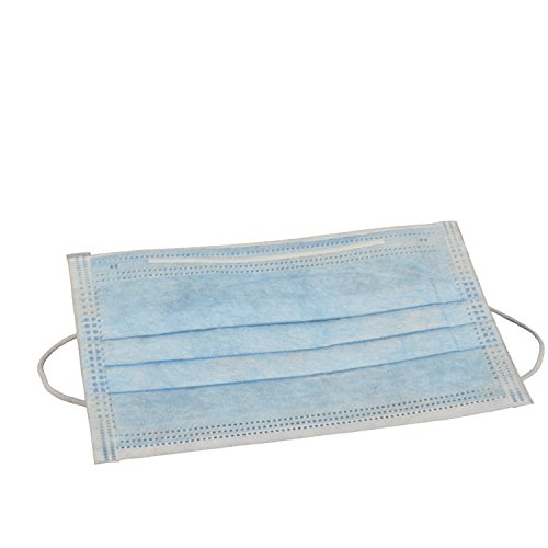ieasysexy Disposable Blue Surgical Dust Filter Mouth Cover Beauty Nail Salon Face Mask - 3 Ply With Ear Loops x 50