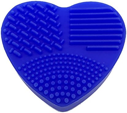 Geryy 1Pc Makeup Brush Cleaning Tool Washing Pads Silicone Makeup Brush Cleaner Mat Brush Cleansing Pad Scrub Pad For Home Travel (dark blue)