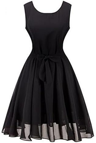 Summer Round Neck Women Chiffon Sundress A Line Office Dress Female Vestidos