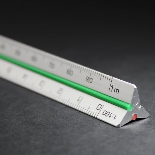 Pocket Size 20cm Aluminium Triangular Scale Ruler 1:2.5 1:5 1:10 1:20 1:50 1:100