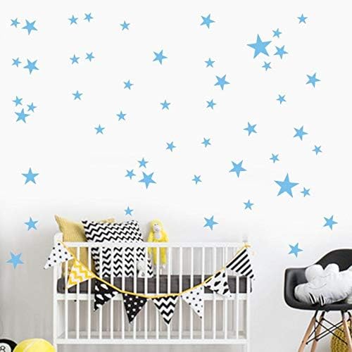Wall Stickers,34Pcs Stars Pattern Wallpapers Nursery Removable Art Vinyl Mural Home Room Decoration Kids Rooms Creative Wall Stickers Light Blue