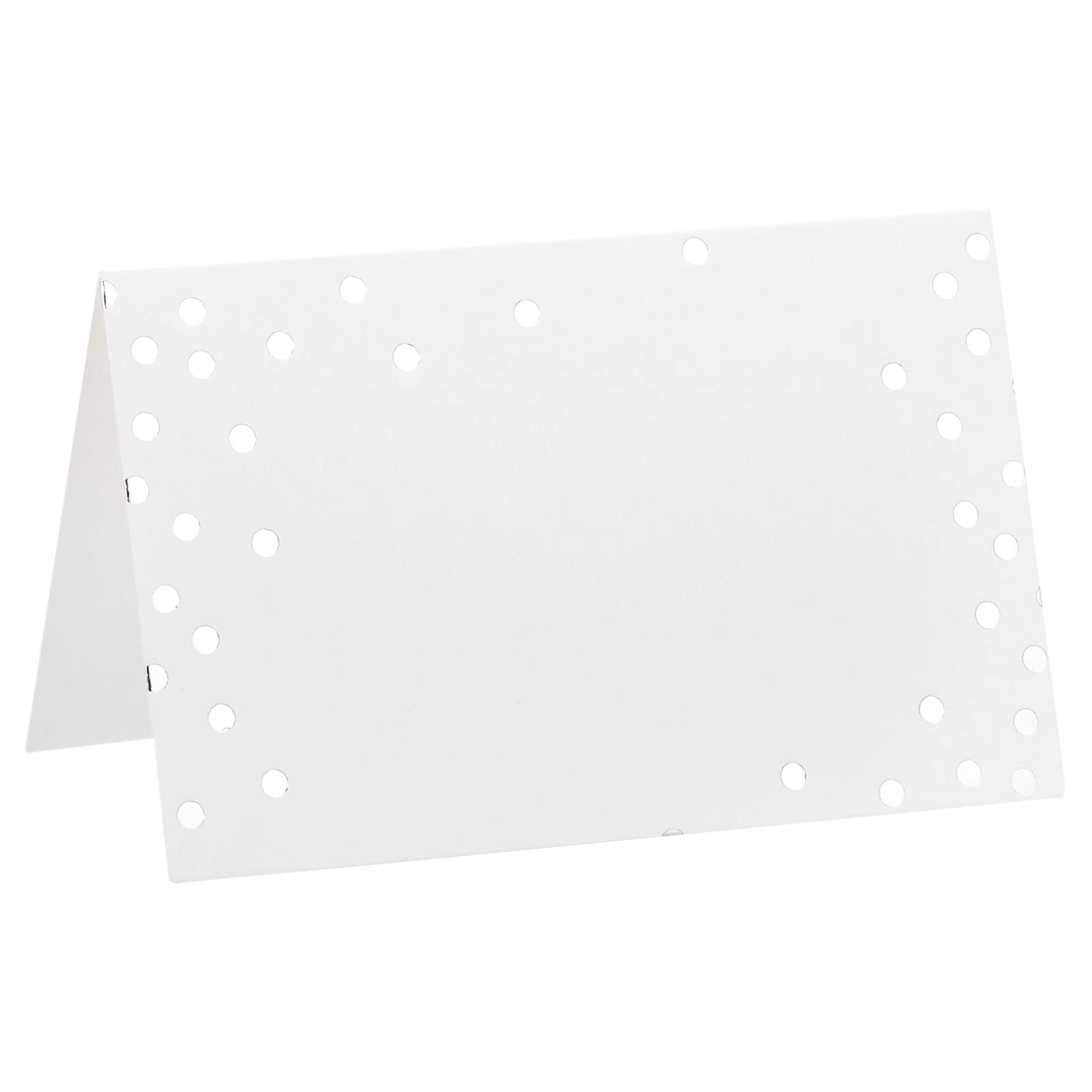 PATIKIL Greeting Cards,25Pcs Favor Decor Foldable Blank Card for Wedding Party DIY Table Name Place Cards,Silver Tone Point White