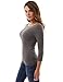 PattyBoutik Women Boat Neck Raglan 3/4 Sleeve Blouse (Heather Gray Small)