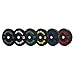 Contrast Bumper Plate Sets / Virgin Rubber with Steel Insert + Color Contrast Lettering / CrossFit, Strength Training and Weightlifting Equipment