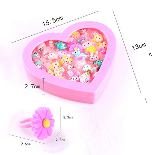 image for Blppldyci 36 Pcs Kids Little Girl Rings Gift, Jewelry Adjustable Rings