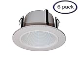 4 Inches Line Voltage Phenolic Stepped Baffle Trim/trims for Recessed Light/lighting-white Replaces Halo 993W (6 Pack)