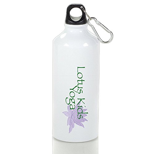 Bast Lotus Kids Yoga Aluminum Travel Sports Gym Beach Water Bottle Loop Cap 600ml