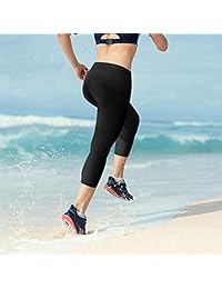 Leggings capri suaves de cintura alta para damaes: control de barriga y elástico opaco delgado-uno talla grande 20 + diseño