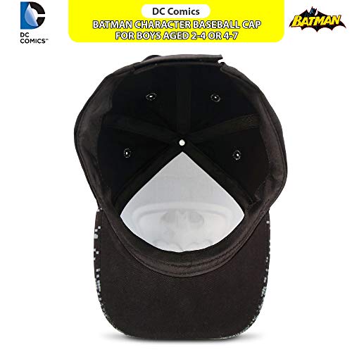DC Comics Boys' Super Hero Baseball Cap - 3D Superman, Batman, Justice League Hat (2T-7), Size 2-4T, Batman Logo Embossed