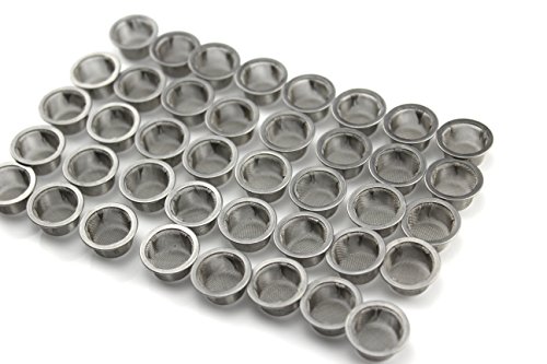 DeYue Crystal Pipe Screens, 40pcs 0.5Inch Diameter Premium Stainless Steel Mental Screen Filters for Crystal Pipe Use (40)