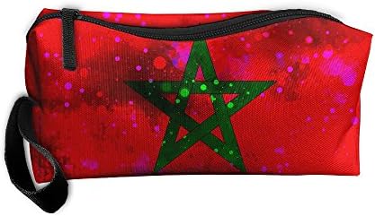 Morocco Flag Starry Flag Pencil Case Holder Zipper Pencil Bag Makeup Bag Cosmetic Bag Coin Purse Pouch Travel Toiletry Bag Multi-Purpose Bag 7.9 X 2.4 X 3.5