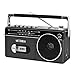 Victrola Mini Bluetooth Boombox with Cassette Player, Recorder and Am/FM Radio, Greythumb 4