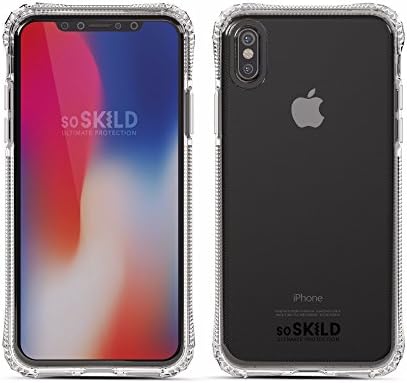 SoSkild Absorb Impact Back Case Transparent For Apple iPhone Xs/X Shockproof Drop Safe Rugged Protective Clear Cover Snap Case