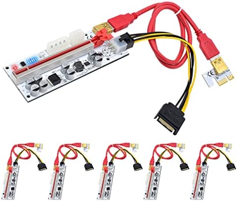 PCIe Riser Card 1X to 16X GPU Riser for Mining Rigs, 6Pin Risers with 8 ...