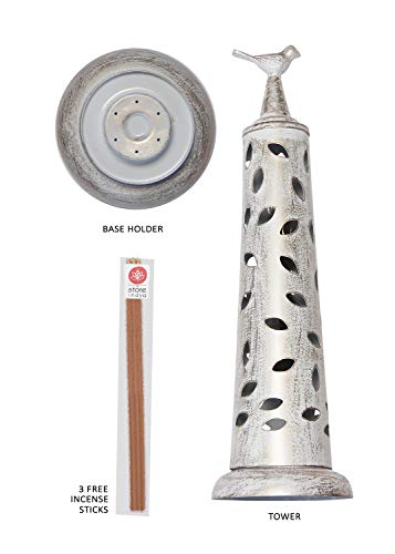 storeindya Incense Holder Burner Metal Bird Incense Tower Ash Catcher Candle Holder Home Decor Accessory and Housewarming Gift for Mother's Day - Thumbnail 3